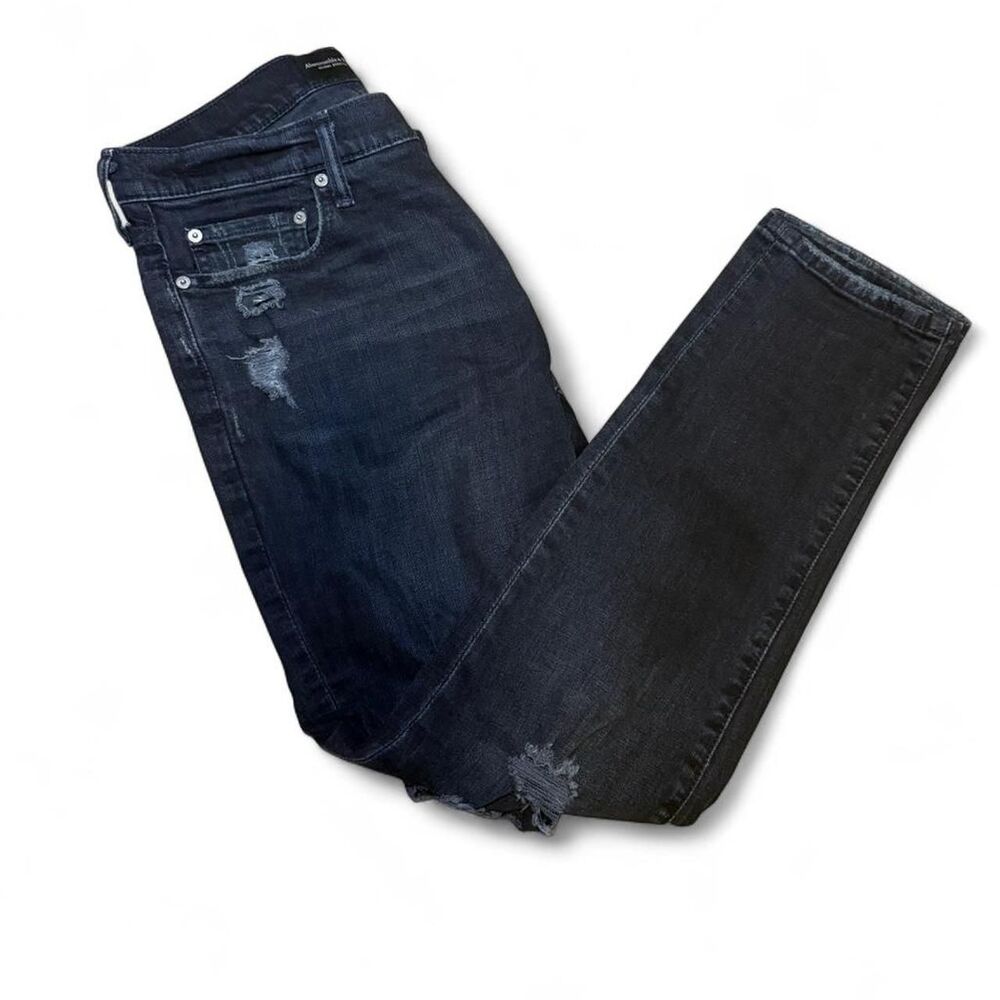 Abercrombie-fitch Men's Black and Navy Jeans